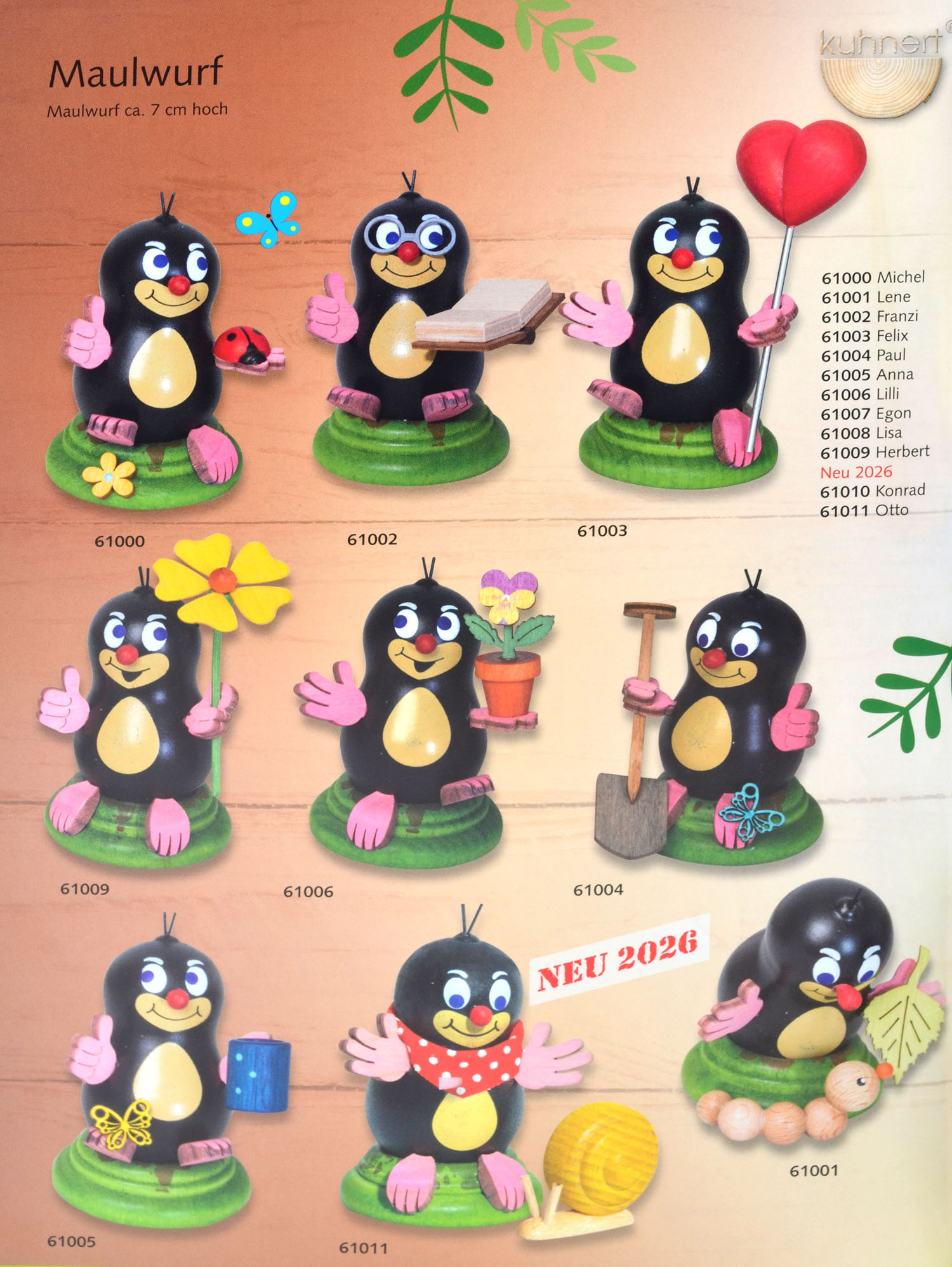 Maulwurf "Paul" mit Schaufel ca. 7 cm hoch