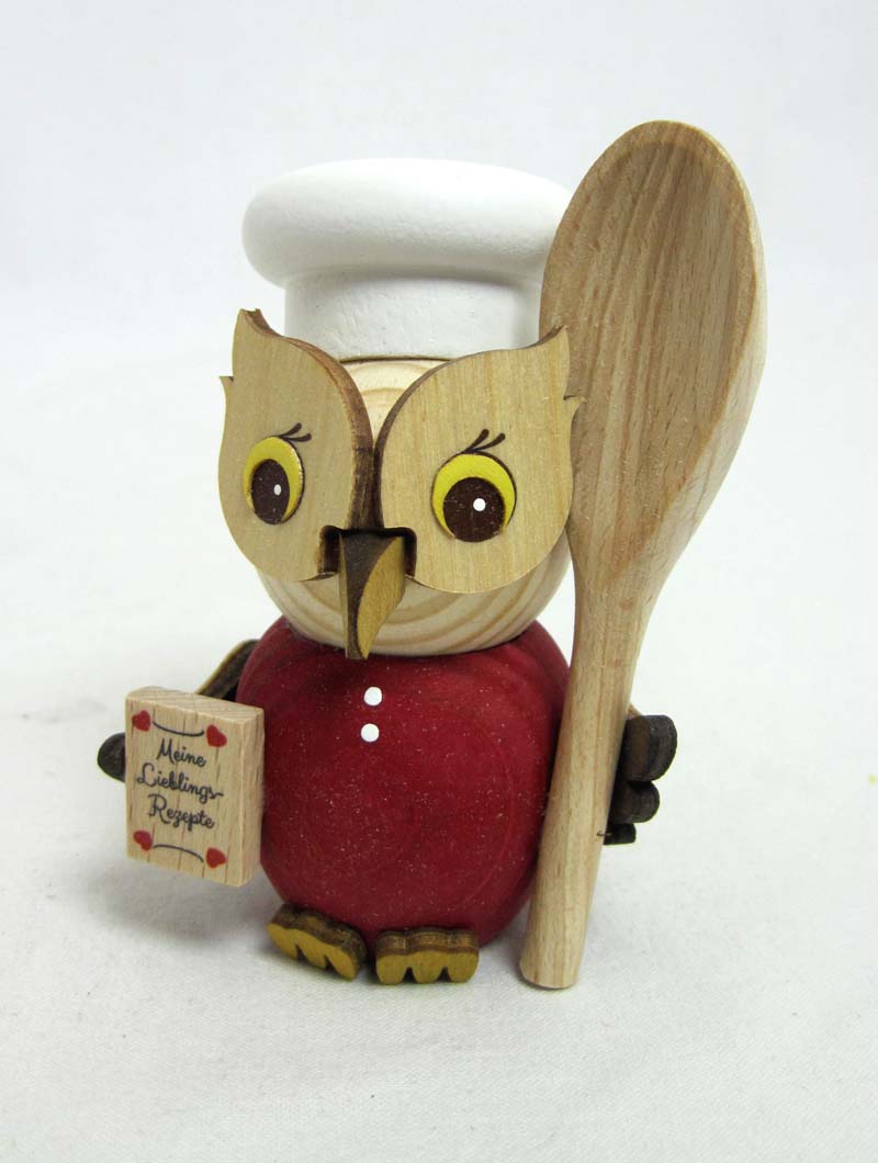 Kuhnert - Mini-Eule Koch Holzfigur 2022 ca. 7 cm