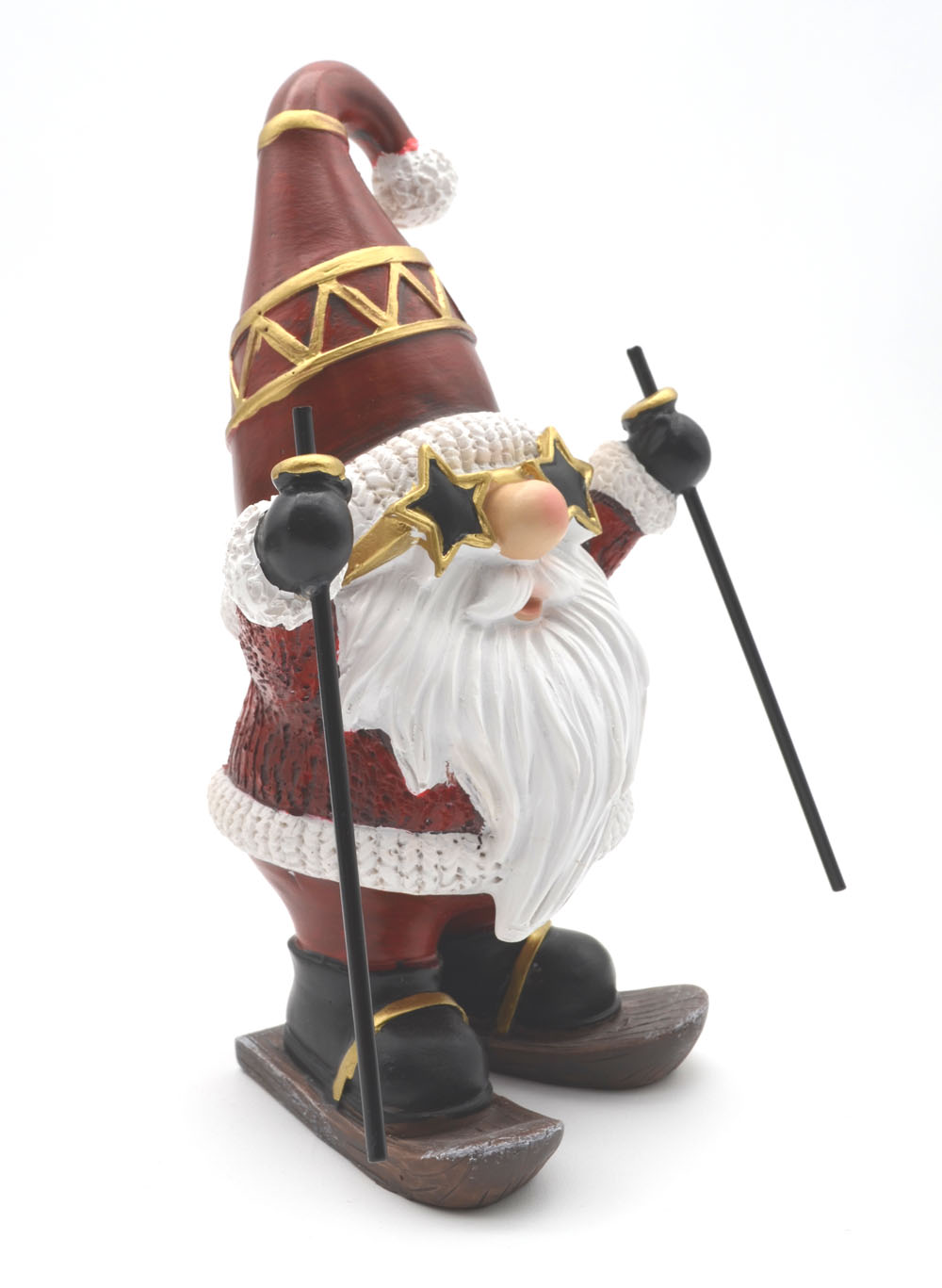 Weihnachtsmann mit Ski und Sternenbrille 19x9x9 cm (HxBxT) 