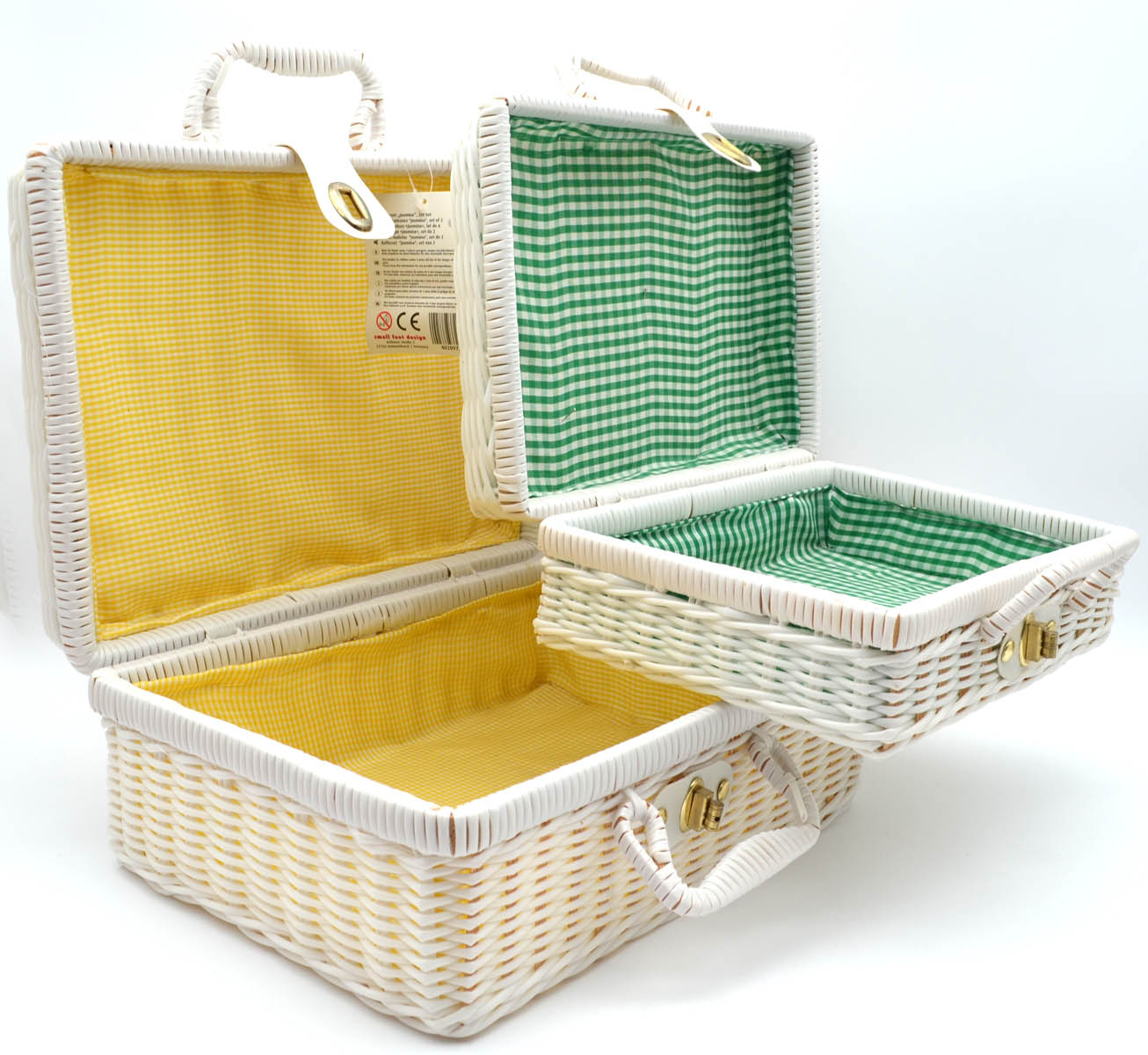 Kofferset 2teilig Jasmina Kunststoff weiß 30x23x14 und 25x19x10 (BxTxH)