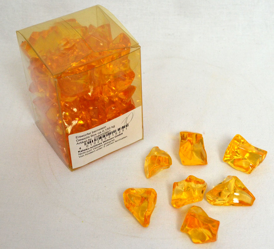 Acryl-Steine Deko Eiswürfel bernstein