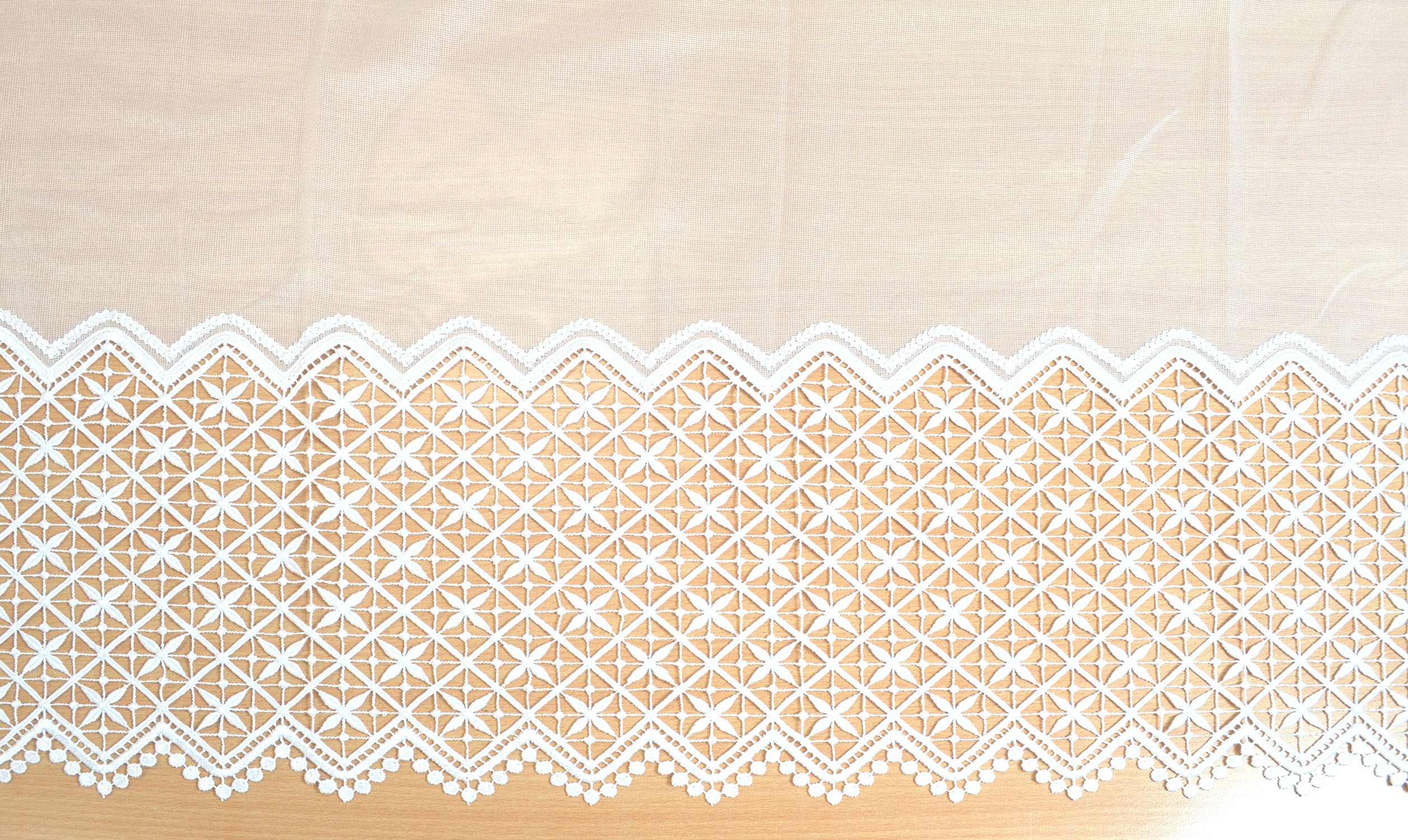 Stickereistores Meterware transparent mit Mittelkante Höhe 175 cm 44101