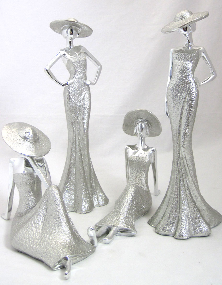 1 Poly Lady Diva linke Hand am Hut silber glänzend ca.29x8 cm 