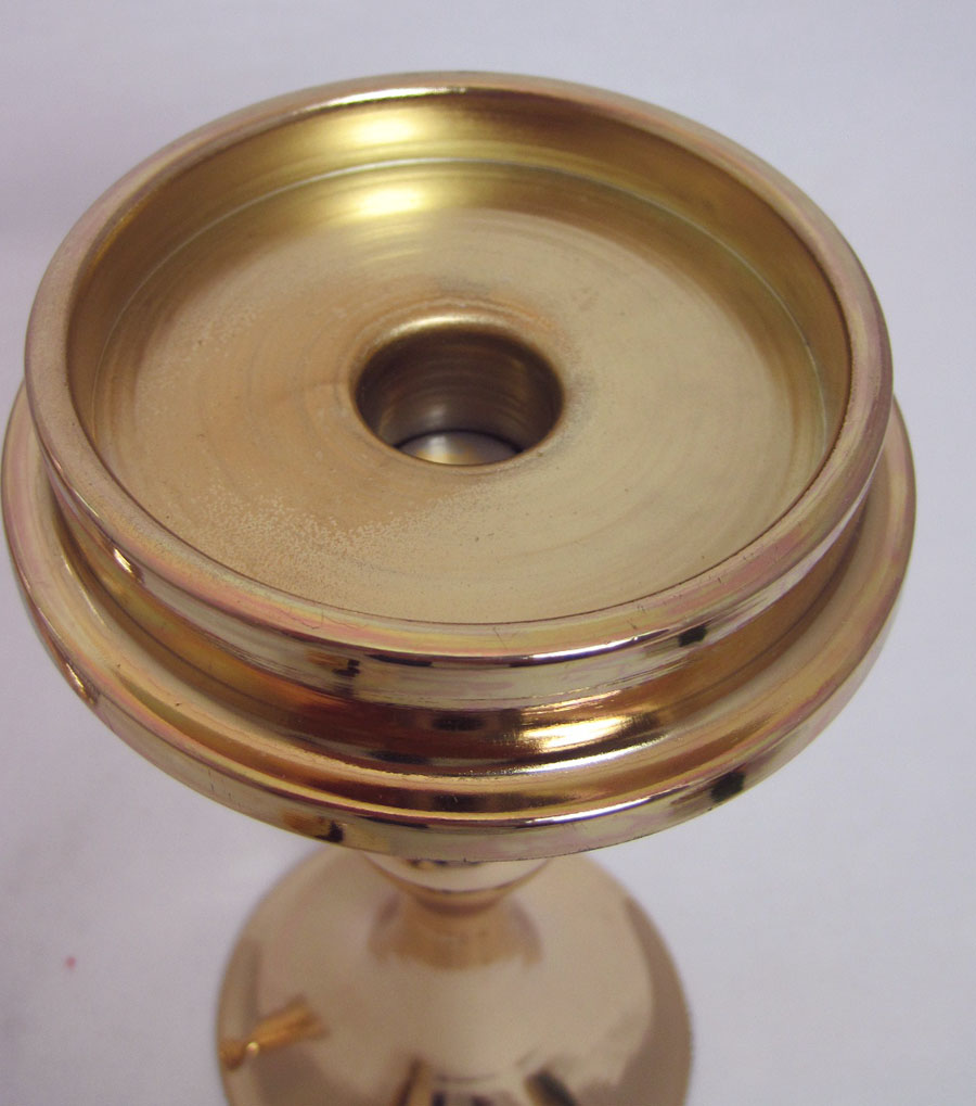 Metall Windlicht mit Glas gold für Stumpe und Spitzkerze ca.36,5x11x11cm H/B/T