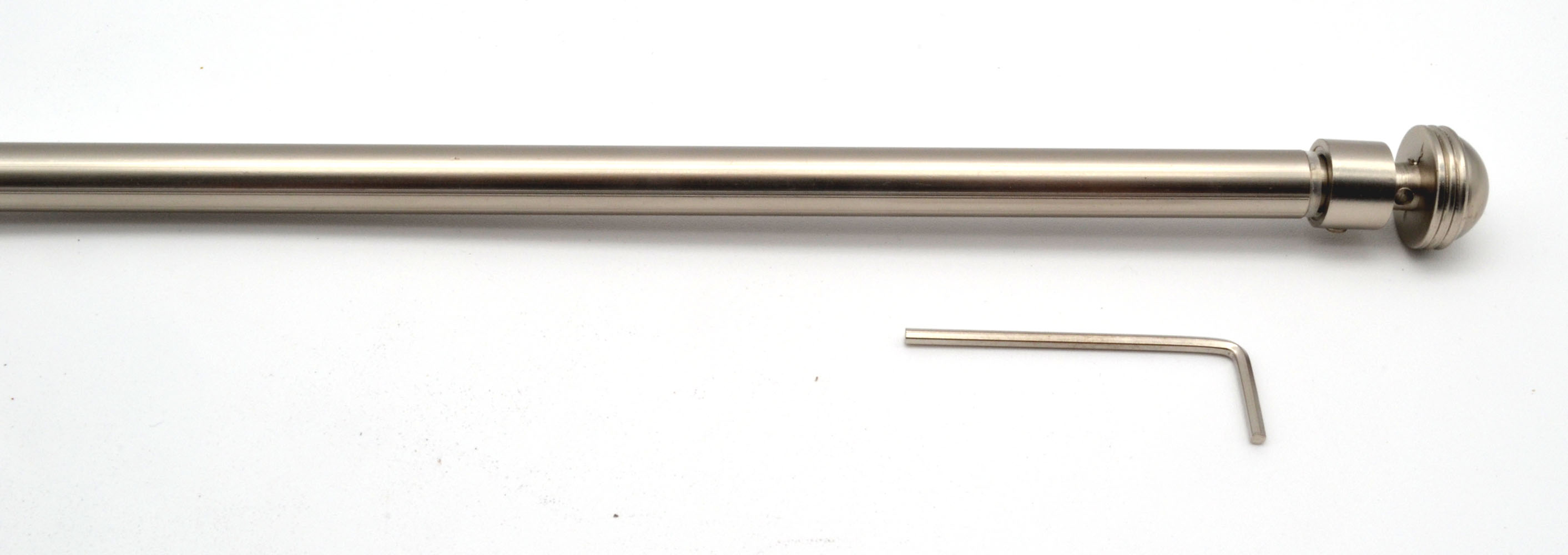 Design-Vitragenstange rund "Halbkugel" edelstahlfarben ausziehbar 40-60 cm 