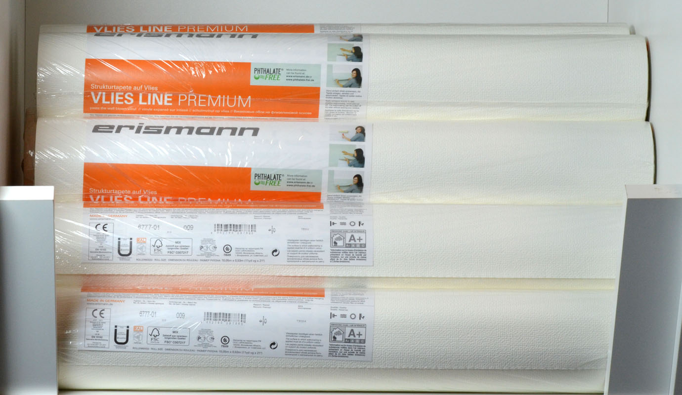 Vliestapete Uni warmweis dezent gemustert 6777-01 Kombitapete Eurorolle