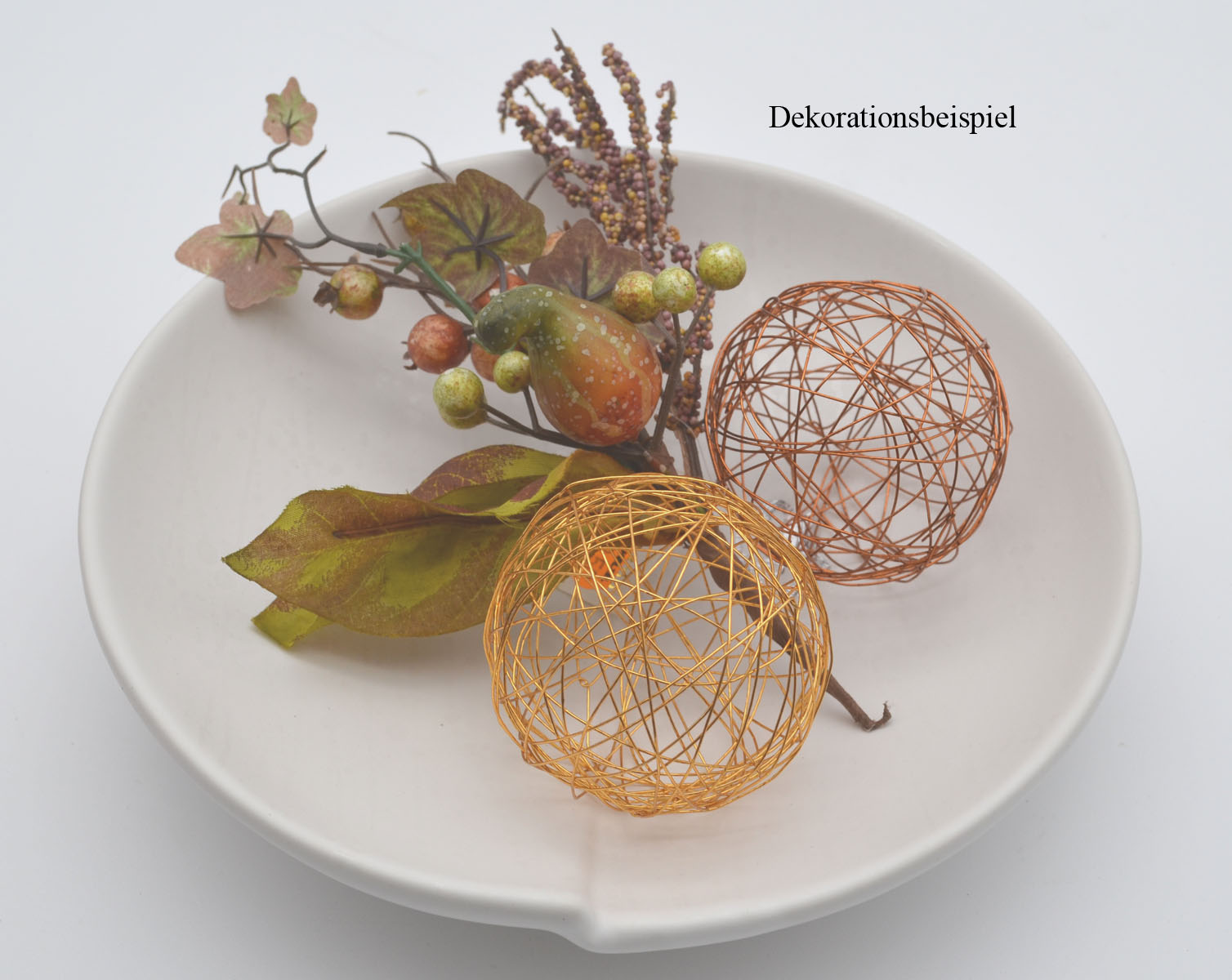 2 Stück Drahtbälle, Drahtkugeln Dekokugel kupferfarben 7 cm