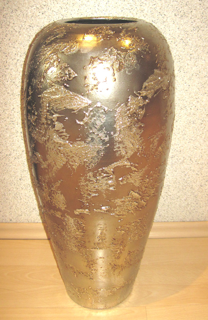 Keramik Bodenvase 60 cm Champagner-Antik