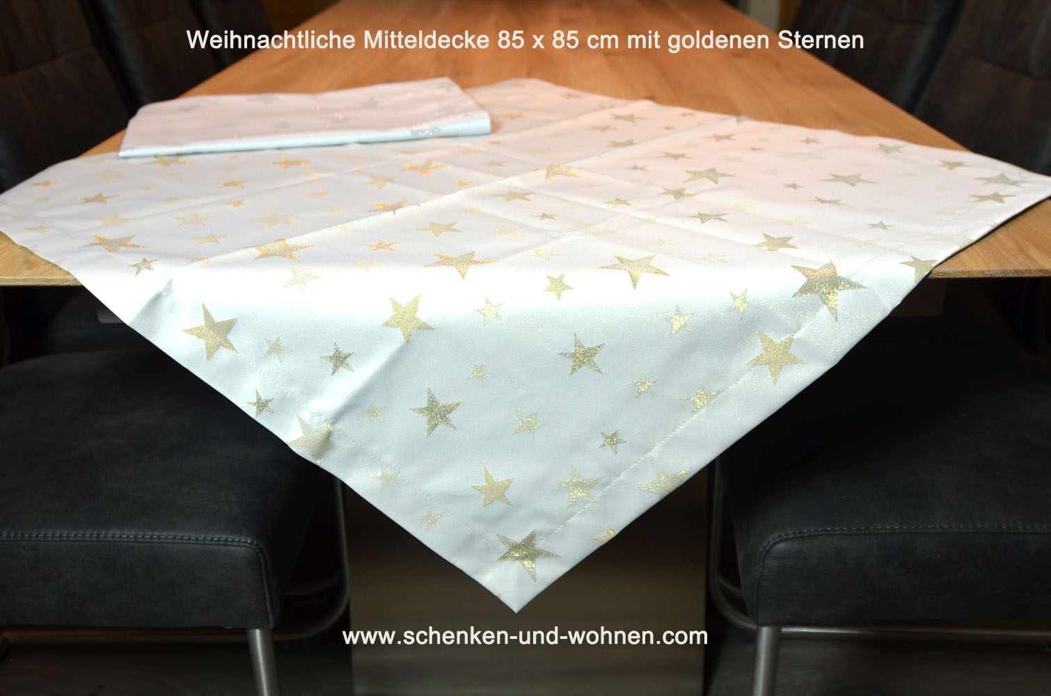 Mitteldecke 85 x 85 cm Sterne gold