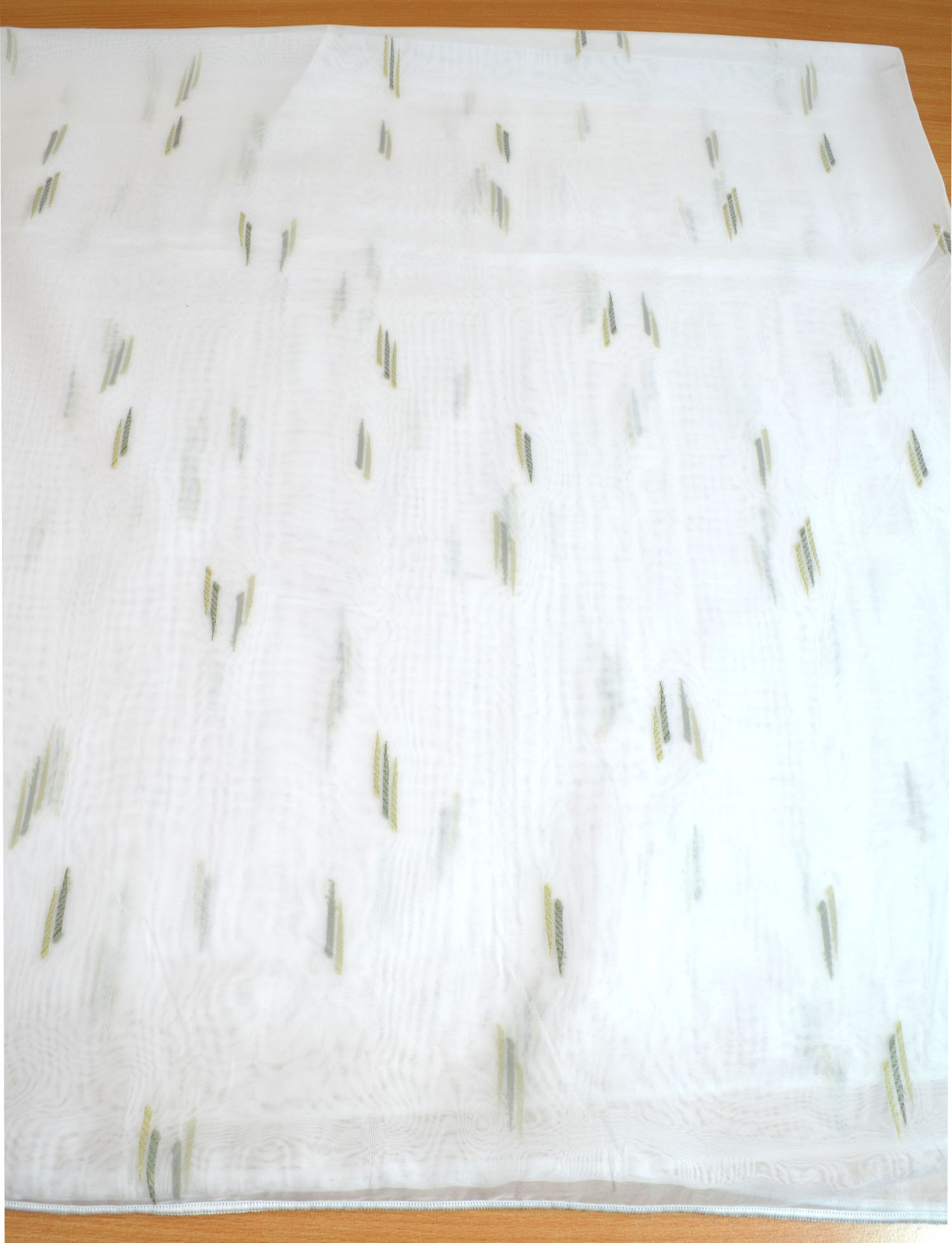 Gardinenrest Stores Sherli 1,60 x 3,20 m (HxL) weiss-moosgrün