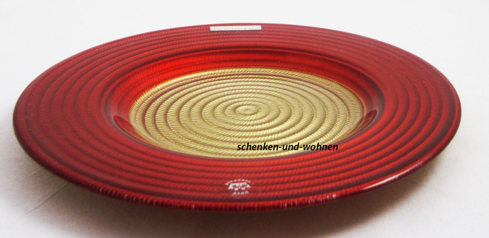 Geschenkset "Glasteller" mit 1 Kerze weihnachtlich dekoriert