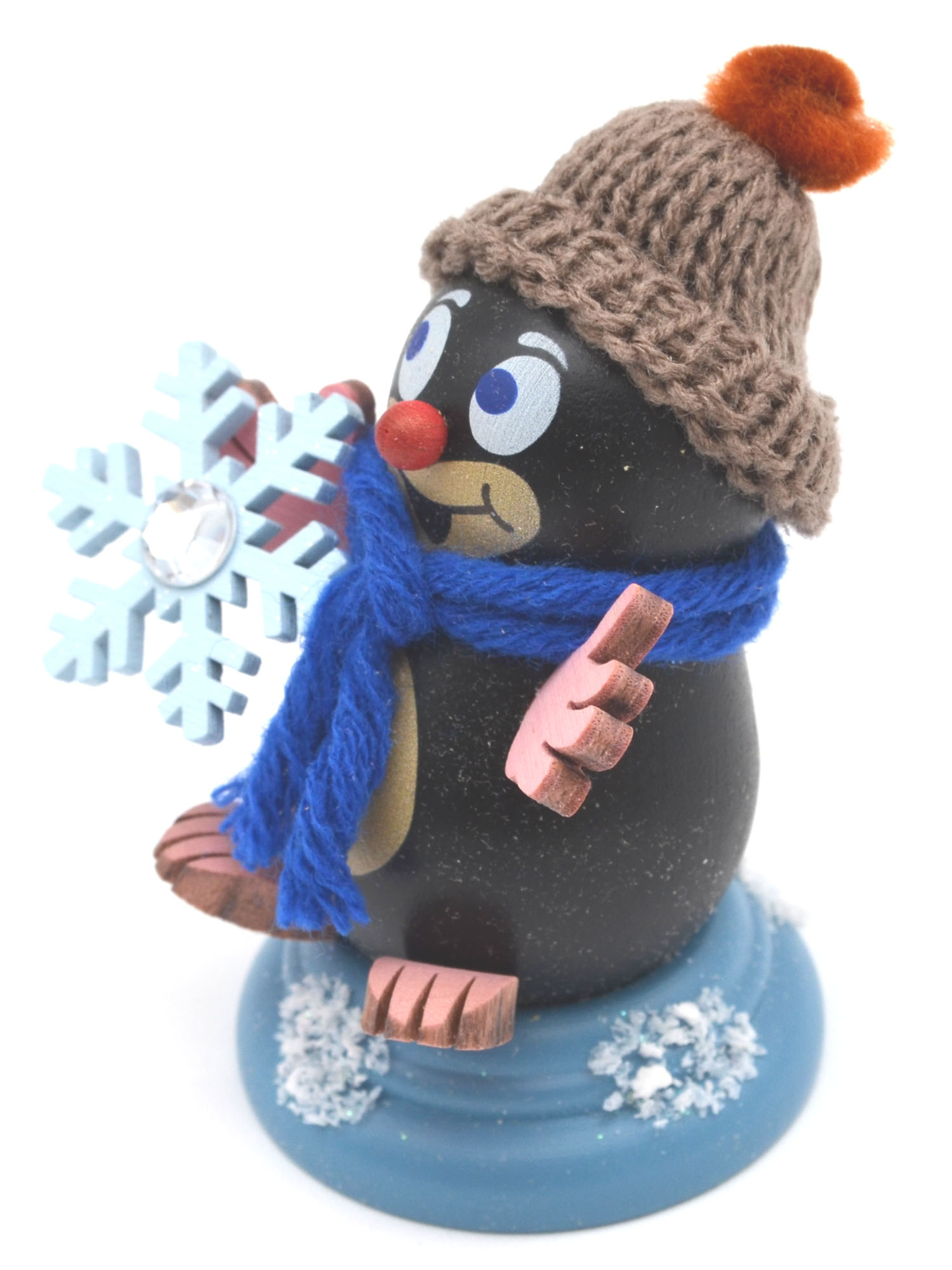 Maulwurf "Konrad" mit Schneestern ca. 7 cm hoch 