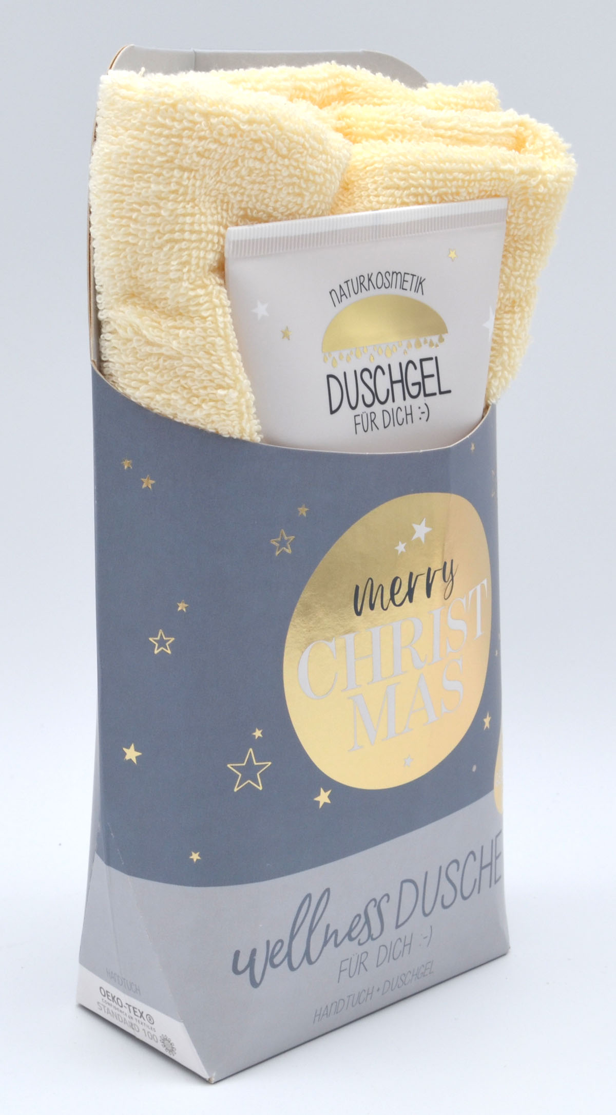 Wellness-Duschset „Merry Christmas“ – Naturkosmetik-Duschgel & Handtuch