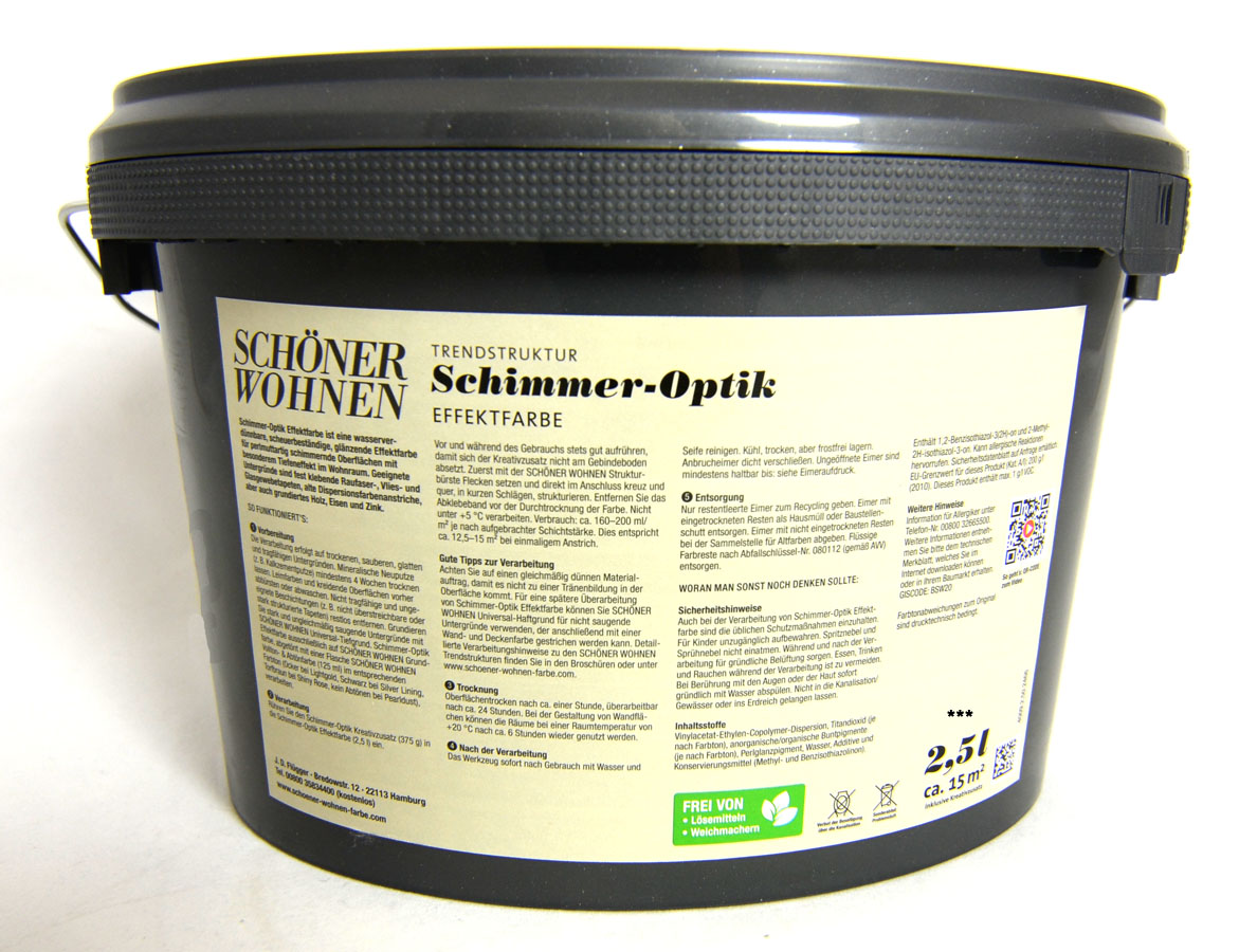 Schimmer-Optik Effektfarbe Pearldust 2,5 l incl. Kreativzusatz Schöner Wohnen