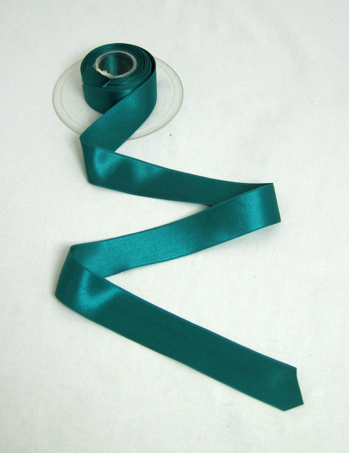 Satinband - Double Face - Breite 25mm - lapis (petrolgrün) - Rest 5,20m