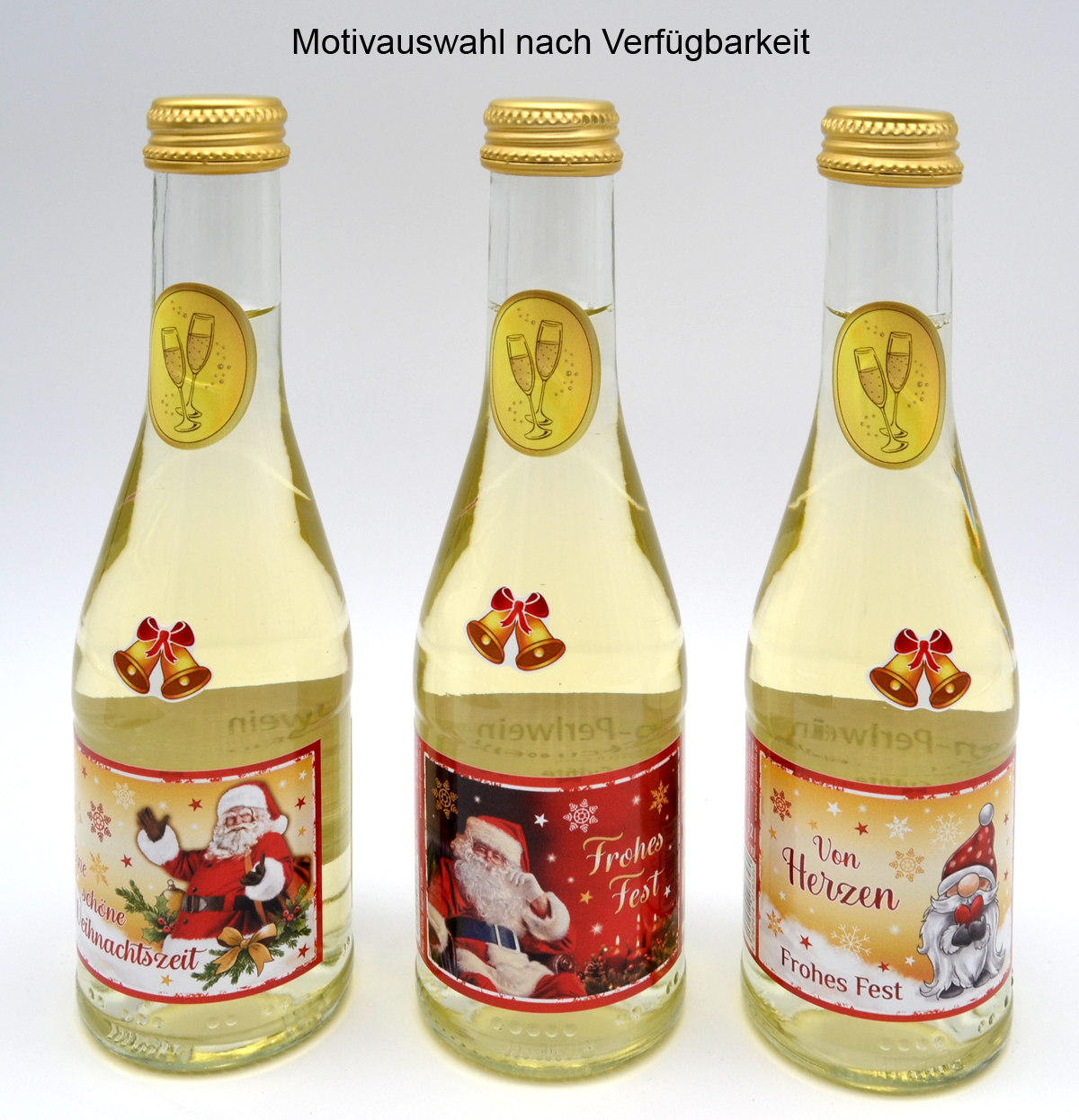 Fertig verpacktes Weihnachtspräsent mit Perlwein & Spekulatius