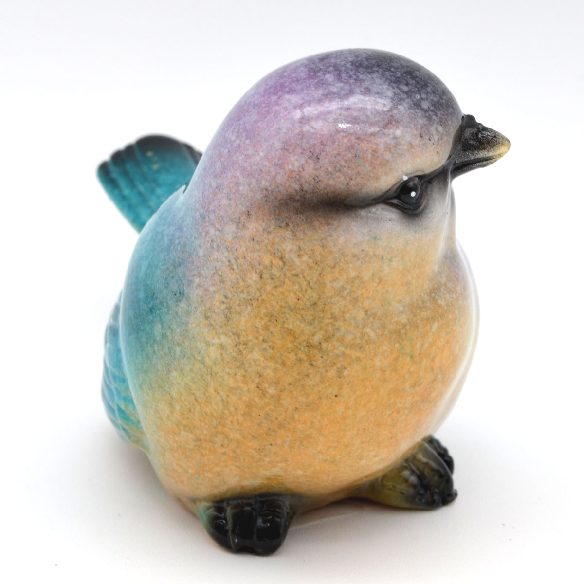 Handbemalter Keramik-Vogel – 6 oder 8 cm in 4 Farben
