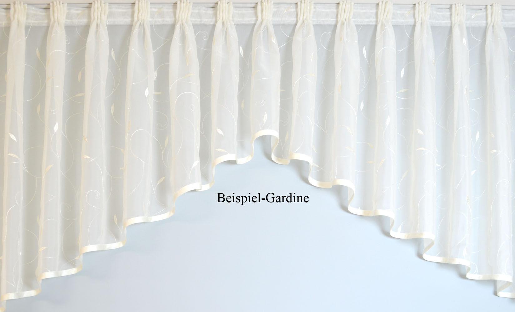 Gardine Stores Meterware Allover-Stickerei 2,80 m hoch cremeweiss