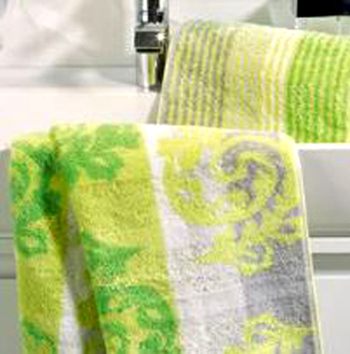 1056-045_serie Duschtuch Noblesse Cashmere Streifen, Kiwi ca. 80 x 150 cm