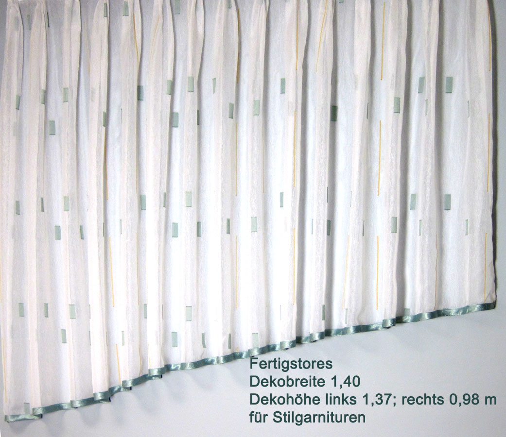 Fertigstores schräg BxH 1,40 x 1,37/0,98 für Stilgarnituren