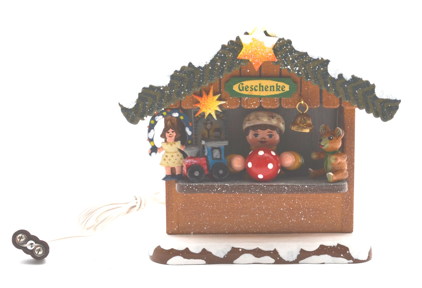 Hubrig - Wiki - Geschenkehäusel elektrisch beleuchtet ca. 9,5x8,5x4 cm (BxHxT)