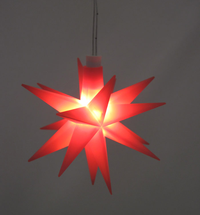 Baby-Stern 18 Zacken Rot, 8 cm LED und Timer, batteriebetrieben