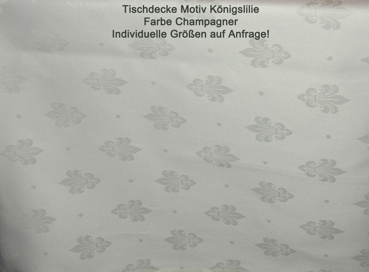 Tischwäsche Tischdecke 130 x 300 cm champagner Königslilie