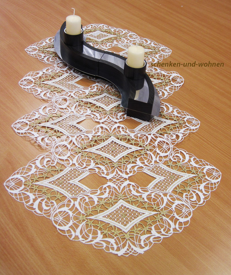 deckchen_ecru_gold_667-4c2_43x80cm_2 1 Teil Plauener Spitze Schneidware , ecru-gold ca. 32cm lang / 43 cm breit