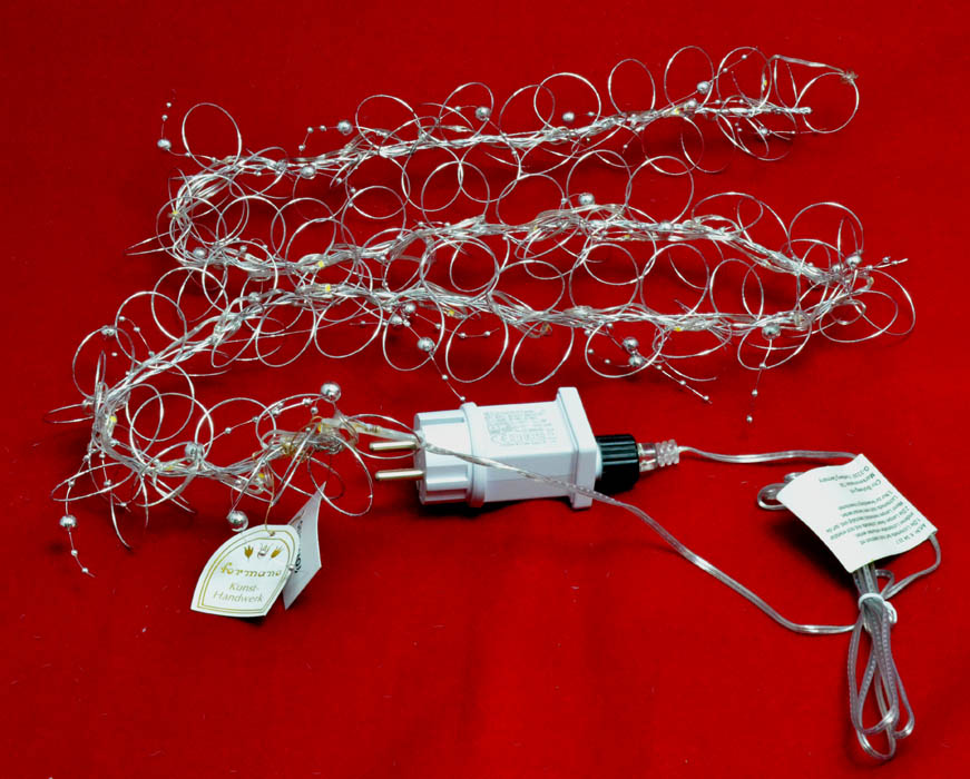 Drahtgirlande 30 LED mit Timer Innenbereich 7x120 Silber mit Stecker