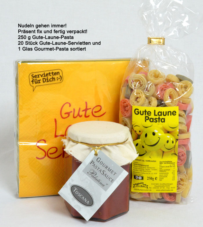 gl_cksklee-pasta_mit_serviettend3 Gute-Laune-Pasta mit Gourmet-Pasta-Sauce und Servietten
