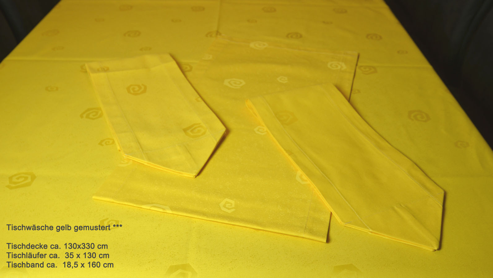Tischwäsche Tischläufer ca. 35 x 130 cm gelb Kringel