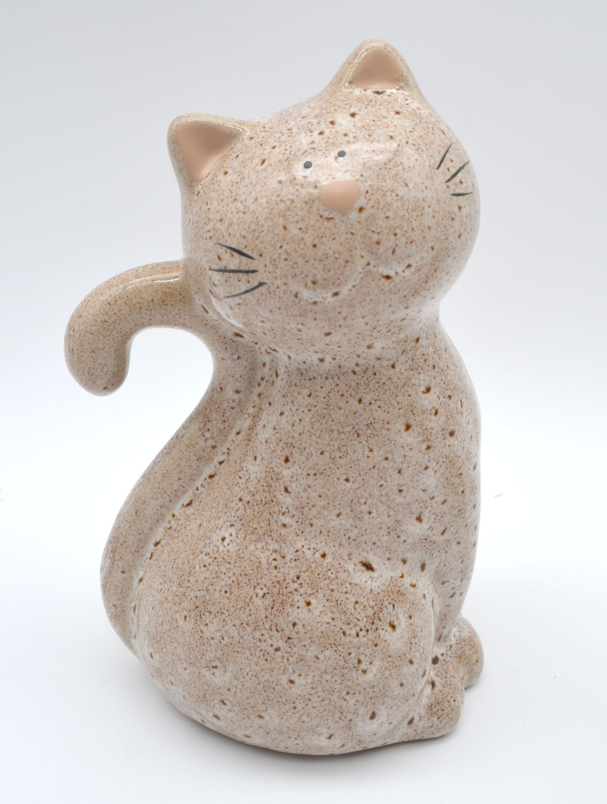 Deko-Katze aus Porzellan – 16 cm creme
