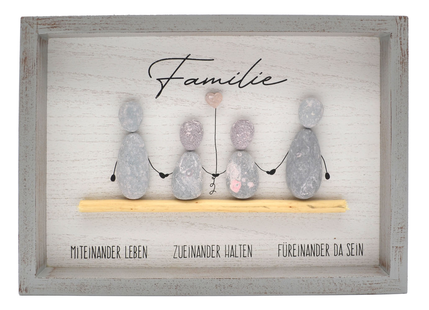 Steinbild rechteckig "Familie 2"  Spruch MDF grau 33x24x3,5 cm  Steinbild rechteckig "Familie 2"  Spruch MDF grau 33x24x3,5 cm