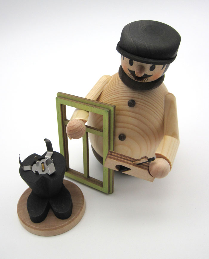 Rauchfigur Max  "Tischler" mehrfarbig ca. 16 cm Neu 2024