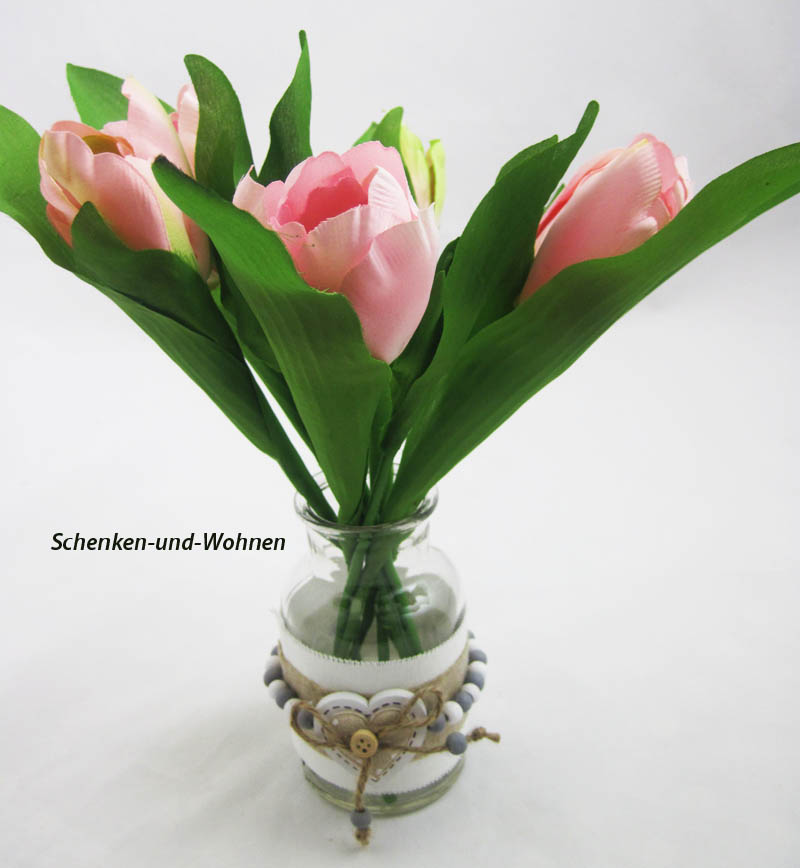 Deko-Flasche im romantischem Landhausstil ca. 12 cm