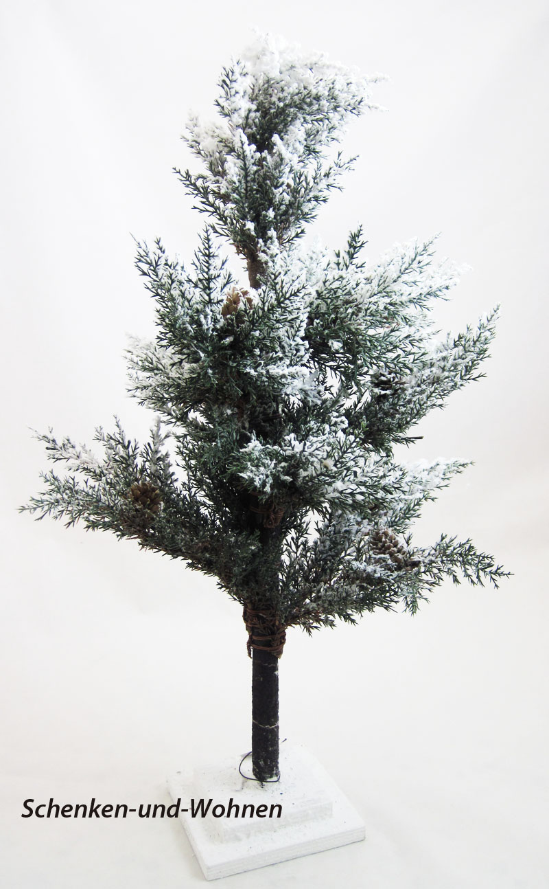Dekorative Deko-Tanne mit kleinen Zapfen verschneit, grün-weiß ca.50 x 100 cm