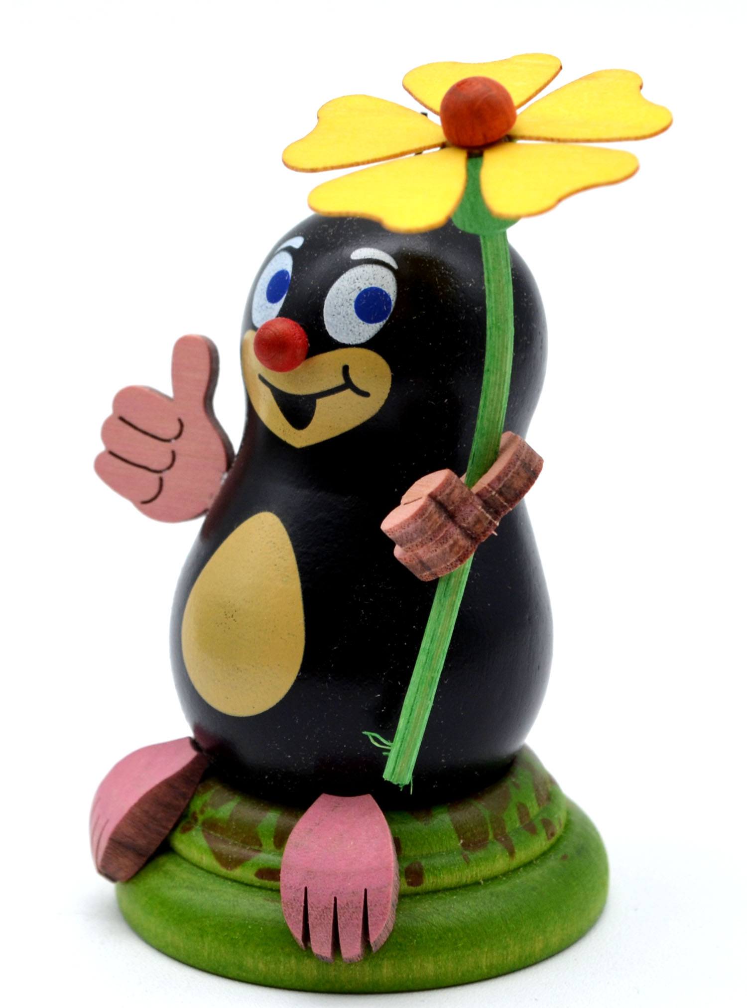 Maulwurf "Herbert" mit Blume ca. 7 cm hoch 