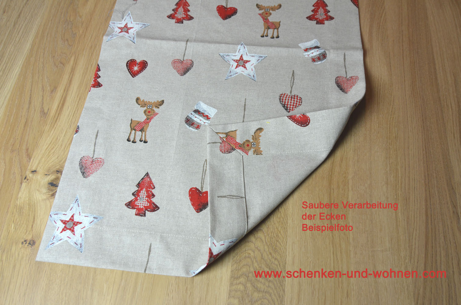 Platzdeckchen Läufer 35 x 45 cm Herzanhänger mit Elch