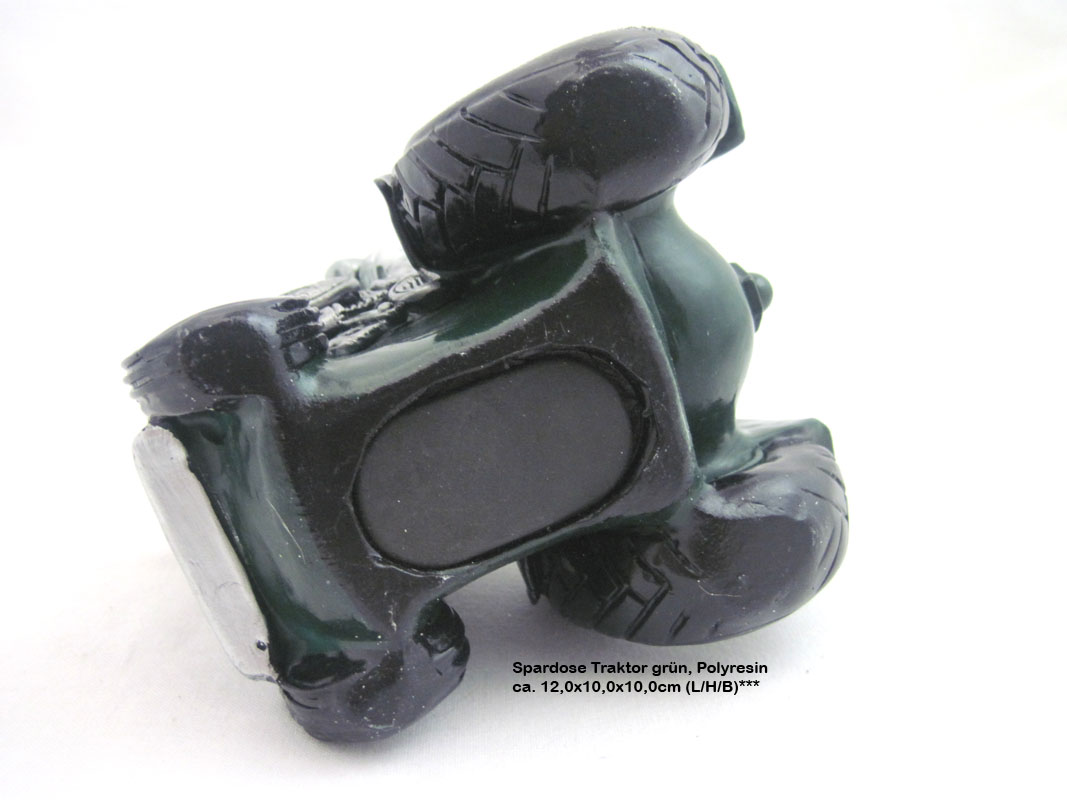 Spardose Traktor Nostalgie, grün/schwarz, ca. 12,0x10,0x10,0cm (L/H/B)