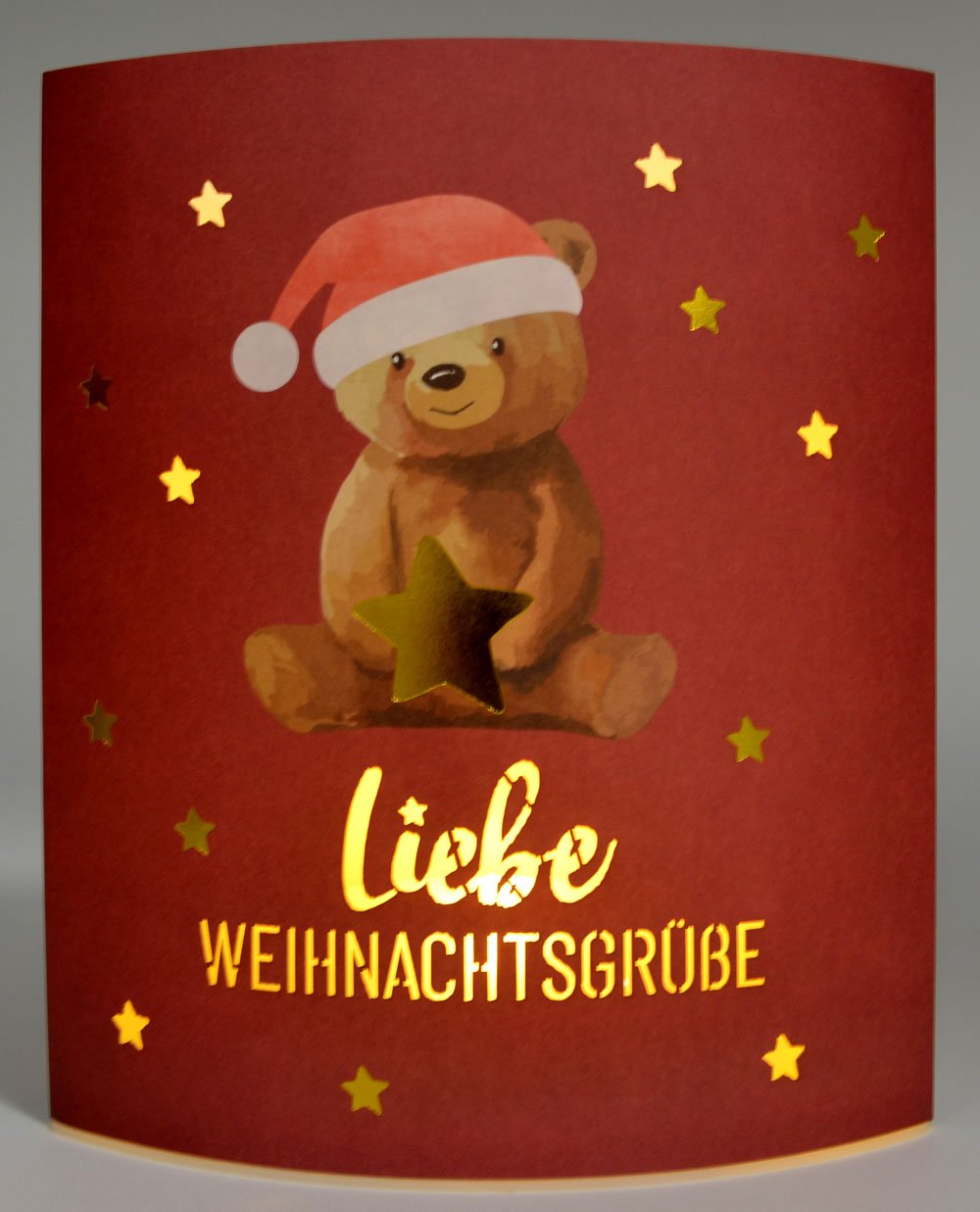 LED-Laterne Poesielicht Bär zum Stehen oder Hängen mit Timer 16x13,x5 cm  LED-Laterne Poesielicht Bär zum Stehen oder Hängen mit Timer 16x13,x5 cm