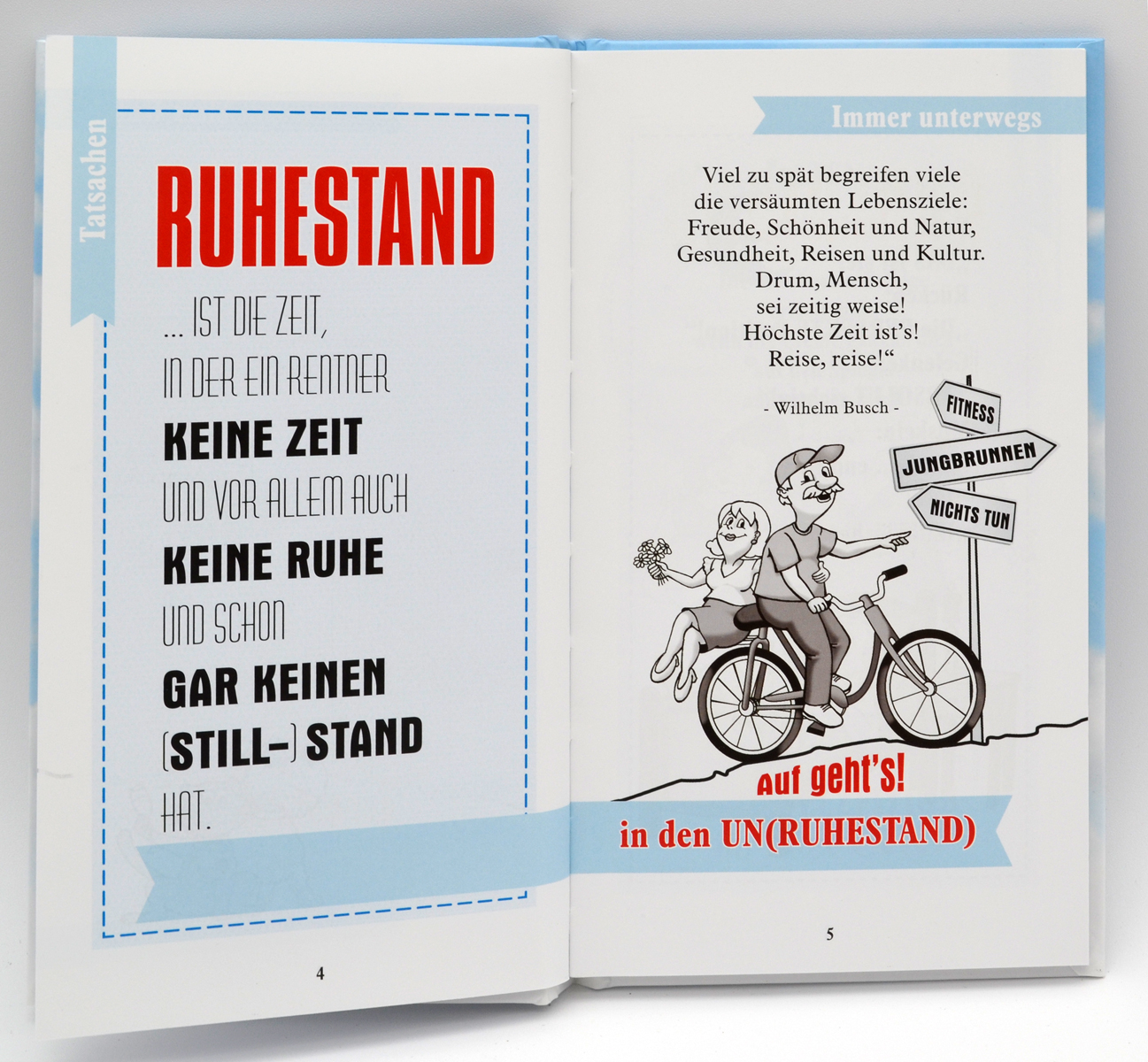Geschenkbuch „Auf die Rente – fertig los“ | ca. 20 × 11 cm