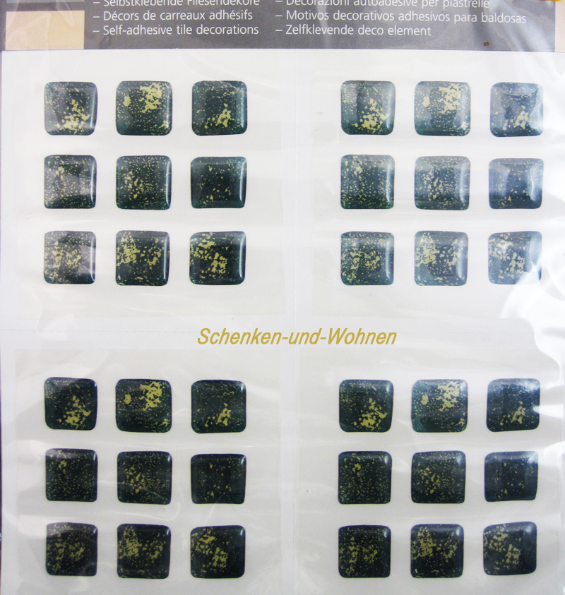 fliesendekor_fliese_gr_n_ Selbstklebende Fliesendekore Minifliese, Grün marmoriert ca. 1,6 cm x 1,6 cm