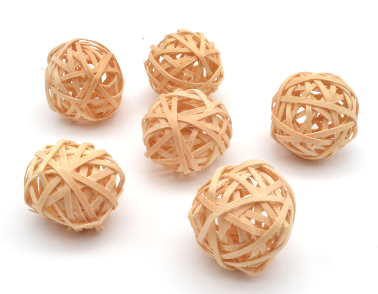 6 Stück Holzspankugel natur 4 cm Dekorationsball Deko-Kugel