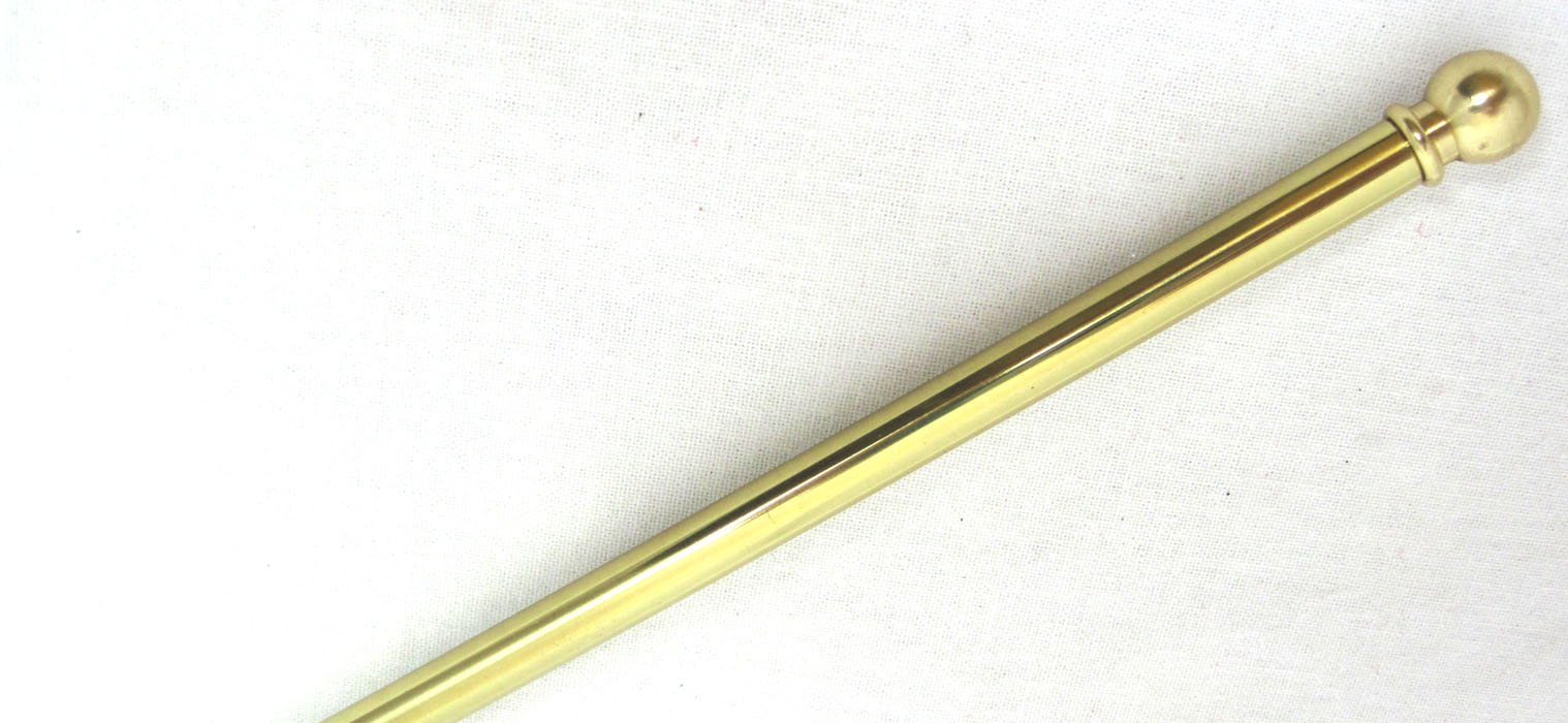 Vitrage Gardinenstange rund, Messing Ø 7 mm ausziehbar 80 - 120 cm