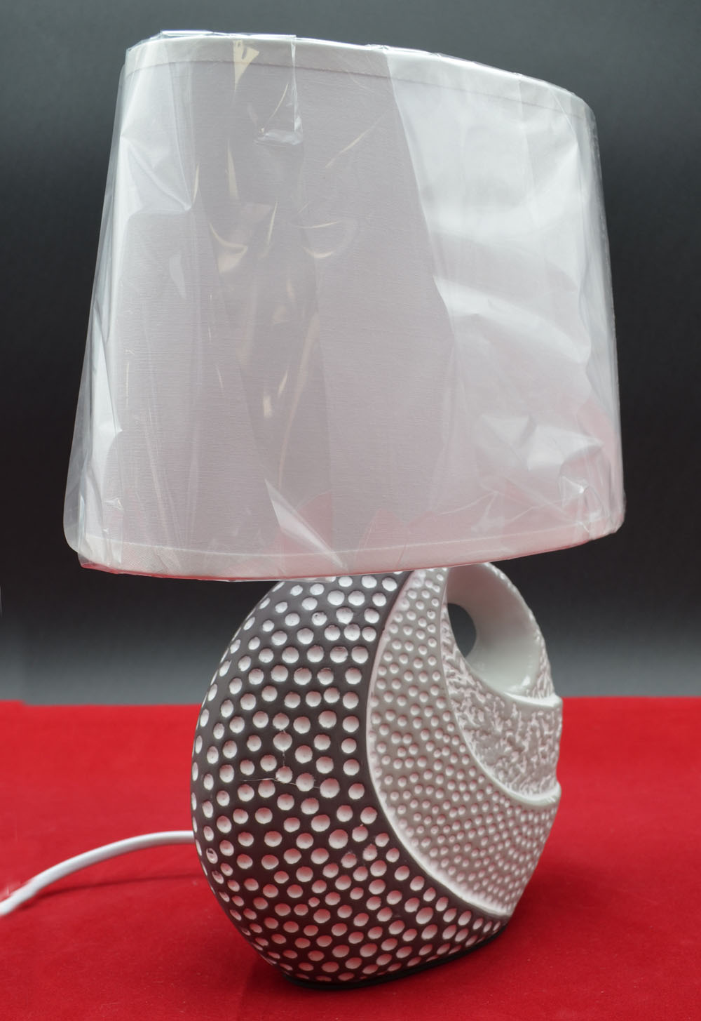 Tischleuchte "Nikiti V2" Keramik grau-weiß V1 29x20x11,5 cm (HxBxT) 