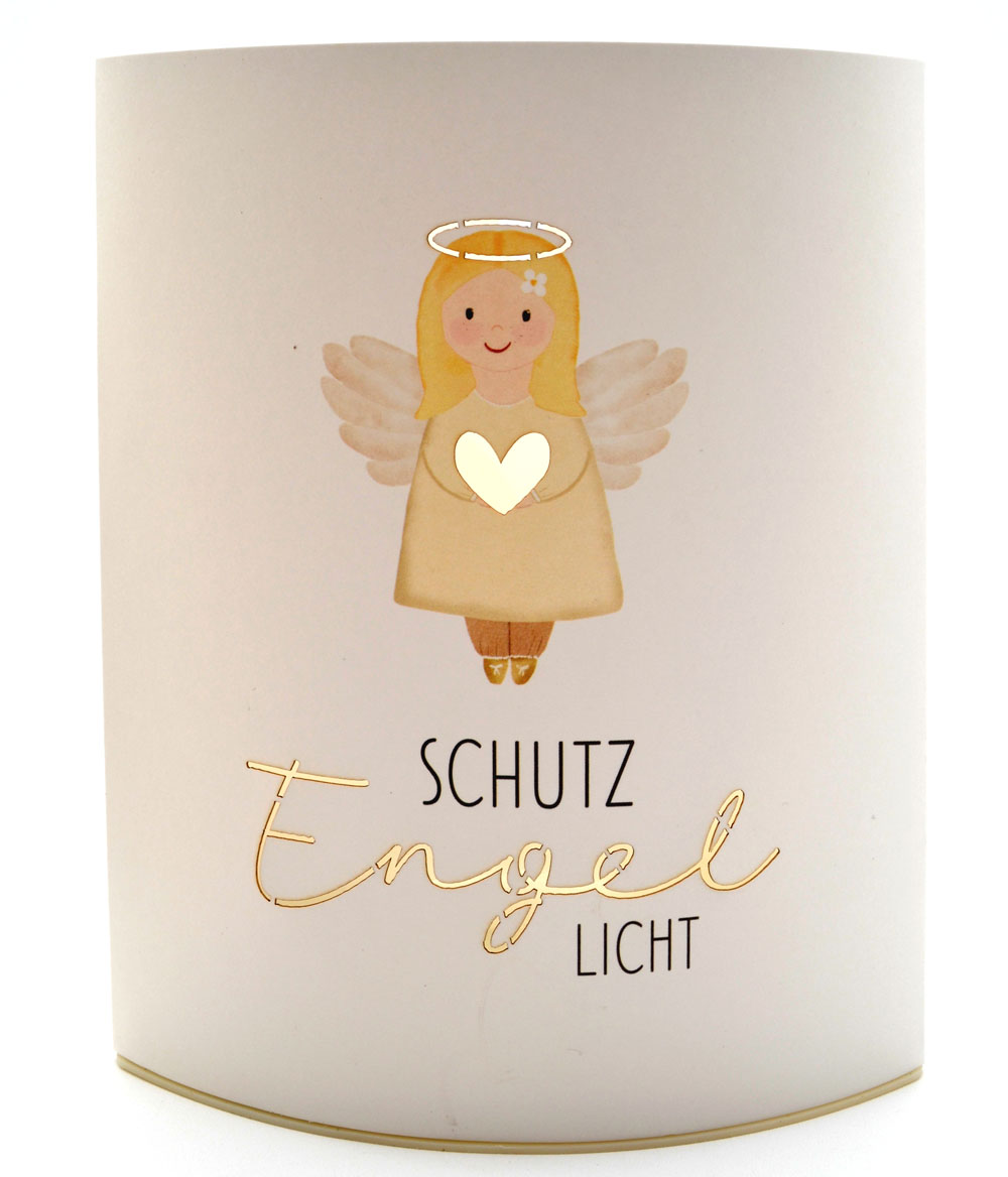 LED-Laterne Poesielicht Schutzengel zum Stehen oder Hängen mit Timer 16x13,x5 cm 