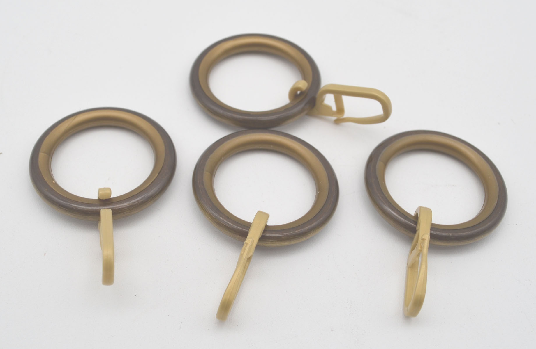 4 Stück Ringe mit Gleiteinlage und FH  bronciert für Stangen mit Ø 16-20 mm