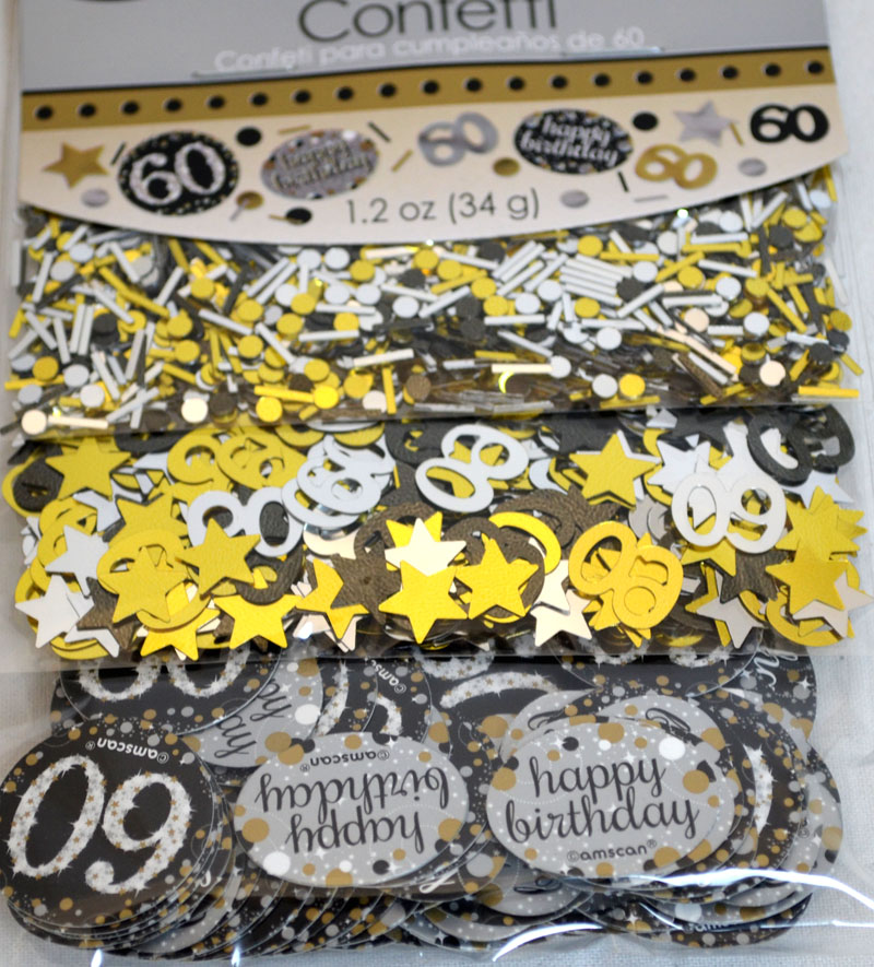 Konfetti 60. Geburtstag 3teilig Streuartikel