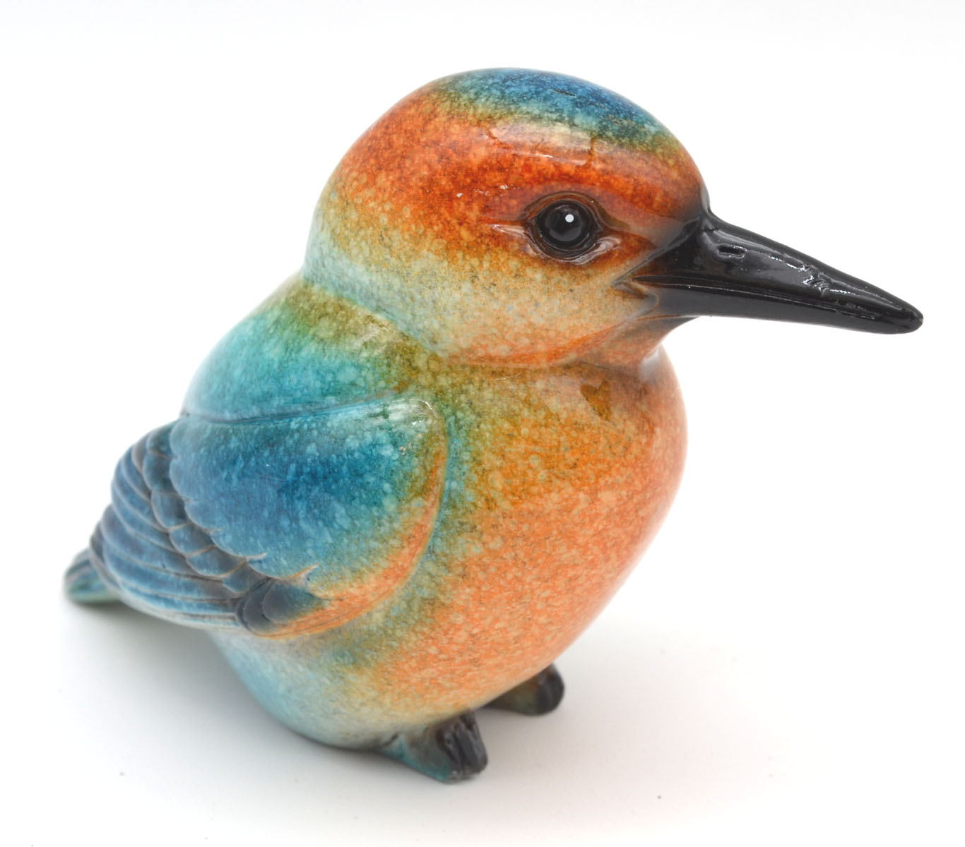 Eisvogel 10 cm aus Kunststein Handbemalt – Variante V1 