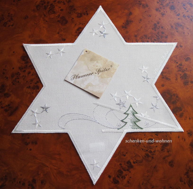stern_35cm_ecru_440-4c1 Plauener Spitze Deckchen Stern 6 Spitzen, ecrü ca. 35 cm